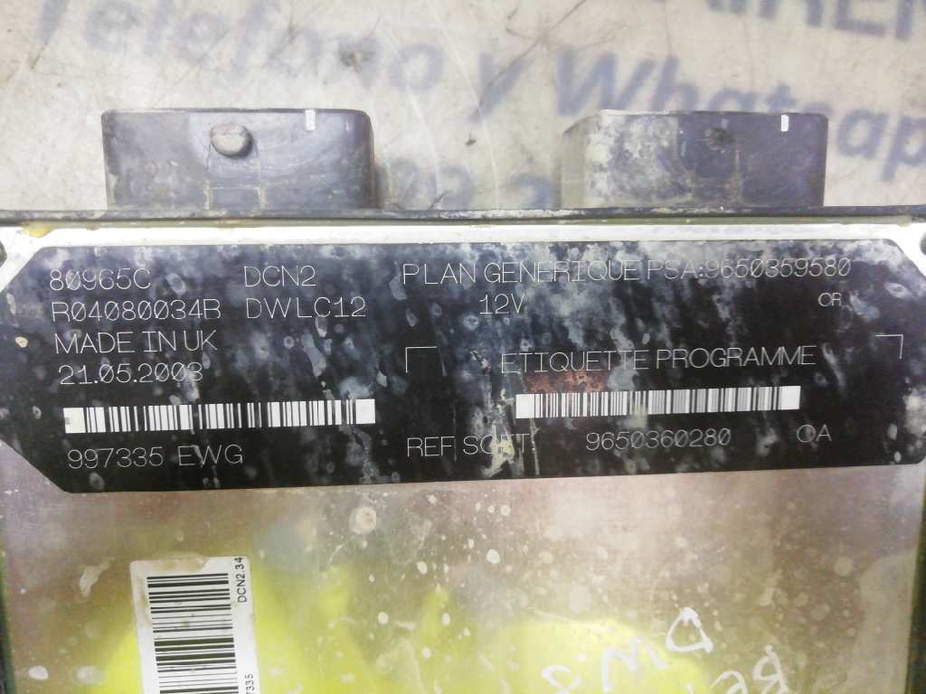 CENTRALITA MOTOR UCE CITROEN BERLINGO 1.9 Diesel 9650359580 - Imagen 3