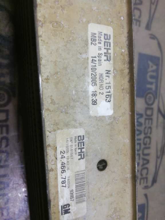 INTERCOOLER OPEL COMBO 1.3 16V CDTI 24466787 - Imagen 2