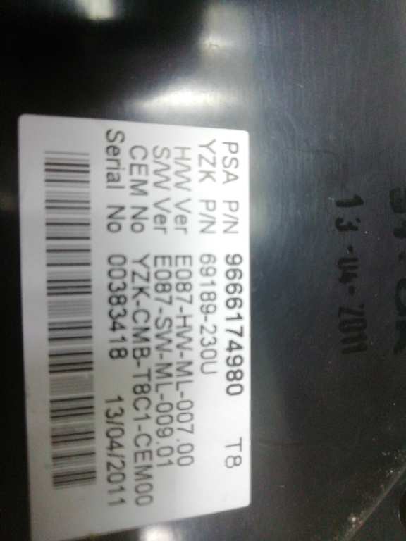 CUADRO INSTRUMENTOS PEUGEOT 3008 Style 9666174980 - Imagen 2