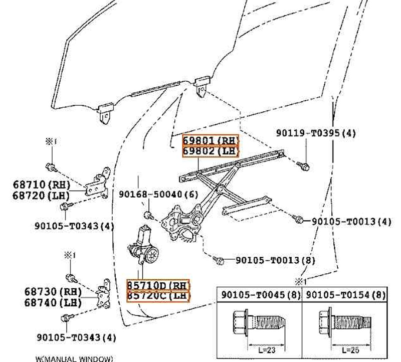 ELEVALUNAS DELANTERO IZQUIERDO TOYOTA HILUX (GUN) GUN125L-DNFMHW | ... - ... 698020K150 - Imagen 2