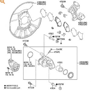 PINZA FRENO TRASERA IZQUIERDA TOYOTA RAV4 Hybrid 4x2 Advance   |   12.18 - 12.20 4785042090